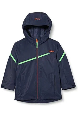 CMP Veste de ski en sergé pour enfants avec capuche fixe, Black Blue, 104