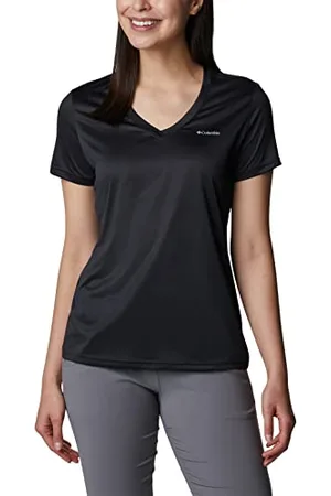 Columbia Hike Short Sleeve V Neck, T-Shirt Technique à Manches Courtes Femme, Black