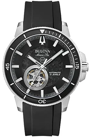 BULOVA Hommes Analogique Automatique Montre avec Bracelet en Silicone 96A288