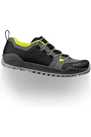 Fizik Mixte X2 Terra Ergolace Chaussures de Cyclisme, Noir, Gris, Jaune, 12.5 UK