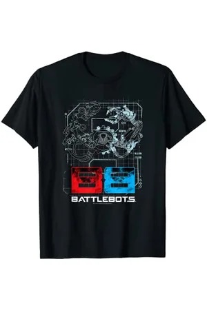BATTLEBOTS T-Shirt Officiellement Licencié Robot Schematics Logo - - T-Shirt Classique - Coupe Classique - Manche Courte - Unisex-Adulte - Coton 100% - Taille S - EU S