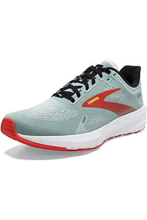 Brooks Homme Launch 9 Sneaker, Tomate Cerise Noire Blue Surf, 39 EU Étroit