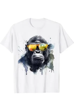 @n!mal Illustration de lunettes de soleil Gorilla - Animal Art Monkey Zoo Gorilla T-Shirt