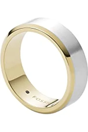 Fossil Bague Pour Homme Habillé, Largeur : 7.3mm Bague En Acier Inoxydable Argenté, JF03726998