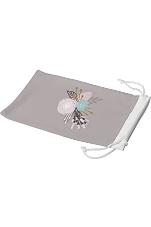 Bonamaison Imprimé Numériquement Lunettes Étui avec Cordon ​de Serrage, 100% Coton, Sac Lunettes, Pochette à Lunettes, 1 Pièce, Taille: 11x19 Cm