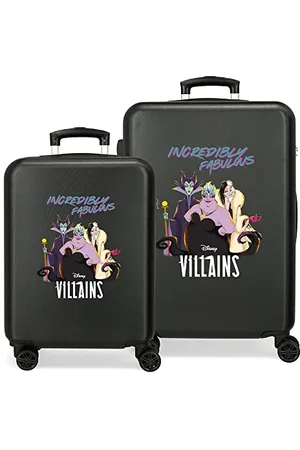Disney Méchants de Fabuleux Ensemble Valise Noir 55/65 cm ABS Rigide Serrure à combinaison latérale 56L 6 kgs 4 roues doubles bagage à main