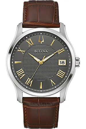 BULOVA Hommes Analogique Quartz Montre avec Bracelet en Cuir 96B389