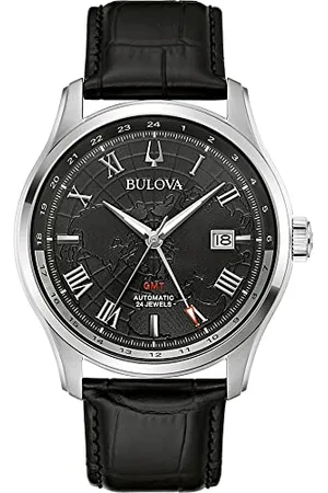 BULOVA Hommes Analogique Automatique Montre avec Bracelet en Cuir 96B387