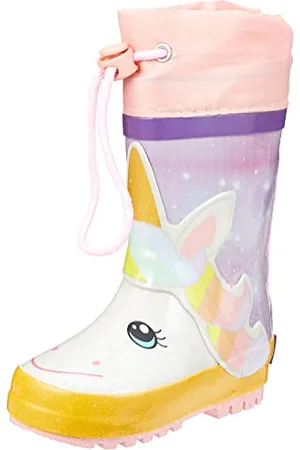 Playshoes Bottes en caoutchouc avec cordon de serrage Bottes de pluie Mixte Enfant, (Multicolore), 30 EU
