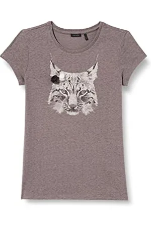 IKKS JUNIOR Tee-Shirt chiné en Coton Manches Courtes avec visuel Animalier XU10242.03, , 6 Ans Fille