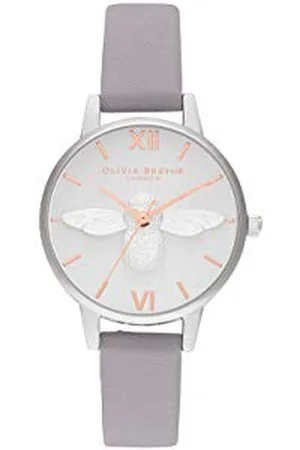 Olivia Burton Montre Analogique à Quartz pour Femme avec Bracelet en Cuir Gris - OB16AM163