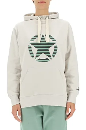 Jeep O102608-J863 J Woman Hooded Oversize Sweatshirt Star Striped Print J22W M