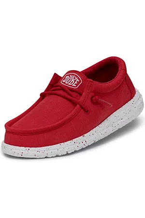 Hey dude Wally Youth Slub Canvas MOC Toe Shoes, , 34 EU