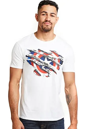 Marvel Captain America Torn T-Shirt, , S Homme