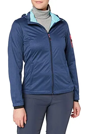 CMP Veste légère softshell chinée pour femme avec capuche amovible, , S