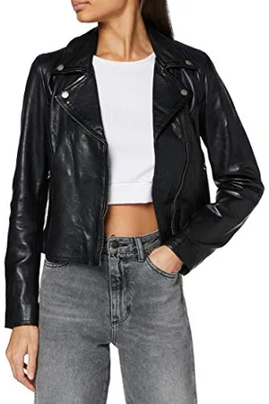 Freaky Nation Bali-FN SC Blouson en Cuir, Black, S Femme