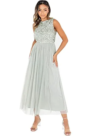 Maya Deluxe Maya Berry Embellished Halter Neck Maxi Dress Robe de Demoiselle d
