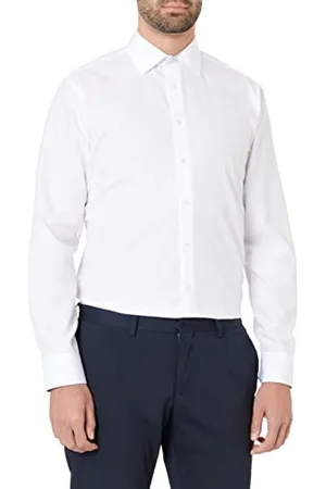 Seidensticker Chemise business homme - coupe ajustée - sans repassage - col Kent - manches longues - 100 % coton