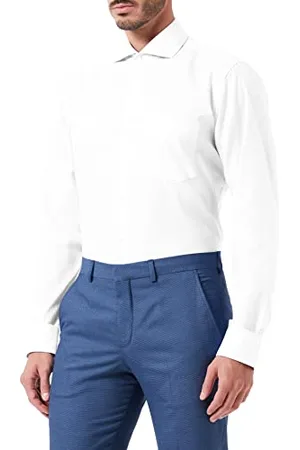 Seidensticker Chemise business homme - coupe classique - sans repassage - col Kent - manches longues - 100 % coton
