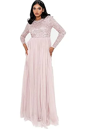 Maya Deluxe Maya Berry Embellished Halter Neck Maxi Dress Robe de Demoiselle d