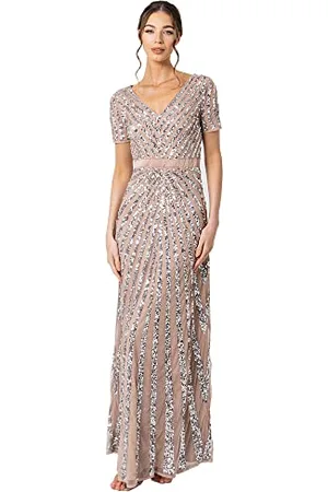 Maya Deluxe Maya Berry Embellished Halter Neck Maxi Dress Robe de Demoiselle d