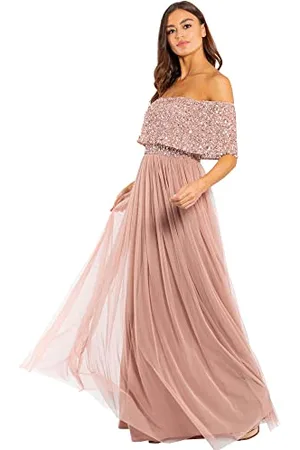 Maya Deluxe Maya Berry Embellished Halter Neck Maxi Dress Robe de Demoiselle d