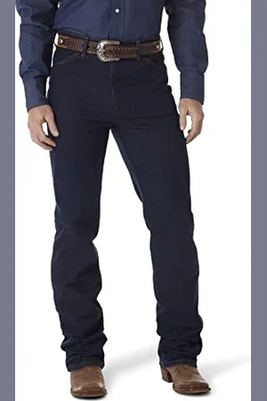 Wrangler Jean de cowboy coupe slim stretch pour homme - Bleu - L