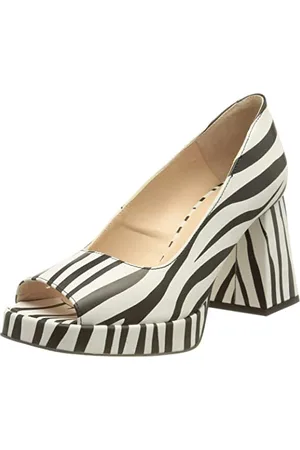 L37 Handmade Shoes Femme Here We Go Plateforme, Noir/Blanc, 41 EU