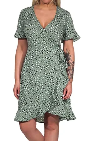 ONLY Femme Onlolivia S/S Wrap Dress Wvn Noos Robe, /Aop : Hella Grafic, 38 EU