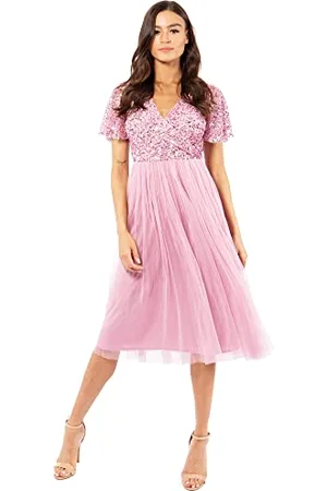 Maya Deluxe Maya Berry Embellished Halter Neck Maxi Dress Robe de Demoiselle d