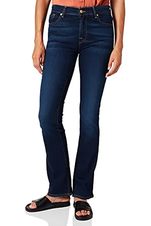 7 for all Mankind Bootcut Rinsed Blue Jeans, , 30W x 30L Femme
