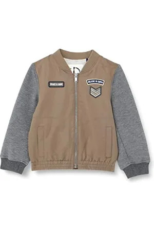 IKKS JUNIOR Bombers Vert Manches Couleur Gris Patchs XU41063.57, , 10 Ans Garçon