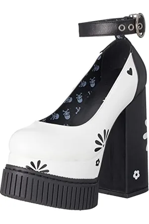 Lamoda Femme Lucky Star Chaussures de Court, Noir/Blanc, 36 EU