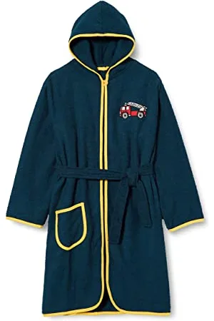 Playshoes Mixte Enfant En Tissu Éponge Peignoir, Pompiers, 110-116 EU