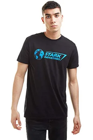 Marvel Stark Logo T-Shirt, Black, Large Homme