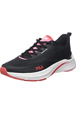 Fila Femme Beryllium WMN Chaussure de Course, Black-Fiery Red, 42 EU Étroit