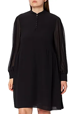 HUGO BOSS Femmes C Derinne Robe à Manches Longues avec col boutonné et Poches latérales