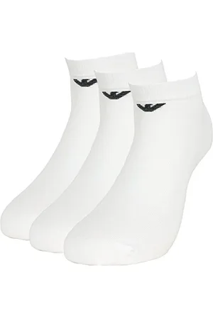 Emporio Armani Homme 3-pack In-shoe Socks With Jacquard Eagle Lot de 3 paires chaussettes pour chaussures, Blanc, L-XL EU