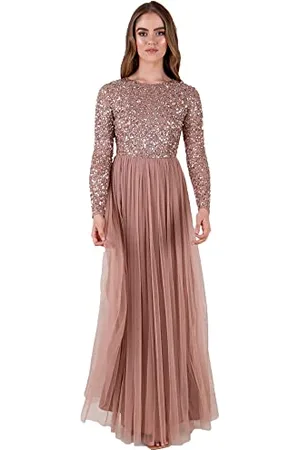 Maya Deluxe Maya Berry Embellished Halter Neck Maxi Dress Robe de Demoiselle d