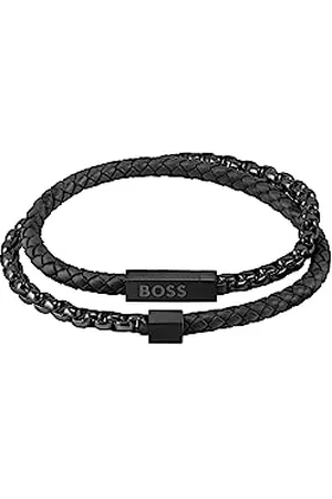 HUGO BOSS Jewelry Bracelet en cuir pour Homme Collection BLENDED Noir - 1580150M