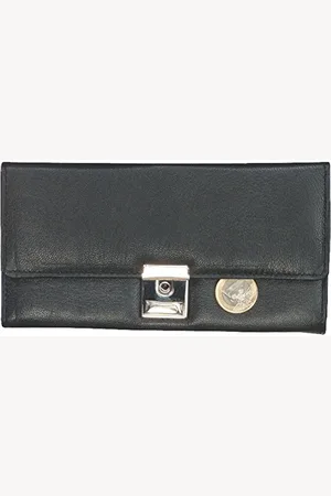 Alassio LIGHTPAK 42080 Porte-Monnaie en Cuir Nappa avec chaîne en métal et Mousqueton 18,5 x 9,5 x 3 cm