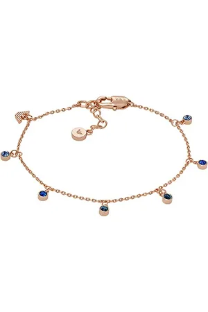 Emporio Armani Bracelet Pour Femmes Logo Sentimental, Longueur : 170mm+35mm, Largeur : 3.1mm, Hauteur : 3.1mm Bracelet En Laiton Doré Rose, EGS3015221