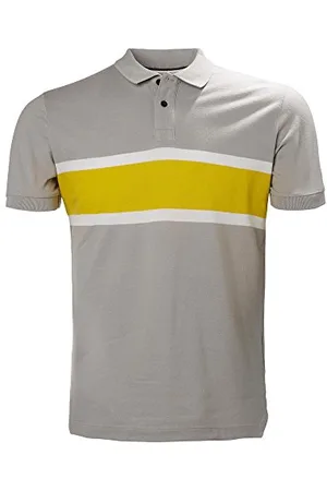 Helly Hansen Salt Polo Homme, Gris (Gris/Amarillo 820), Medium