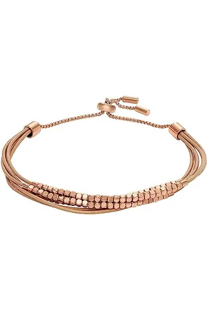 Fossil Bracelet pour femme All Stacked Up, bracelet en cuir marron, longueur : 216 mm, largeur : 2 mm, JF04472791