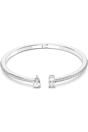 Swarovski Manchette Attract femme, métal rhodié, blanc, taille L