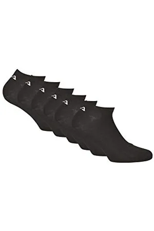 Fila F9100 Lot de 6 paires de chaussettes invisibles unisexes Taille 39/42 Noir