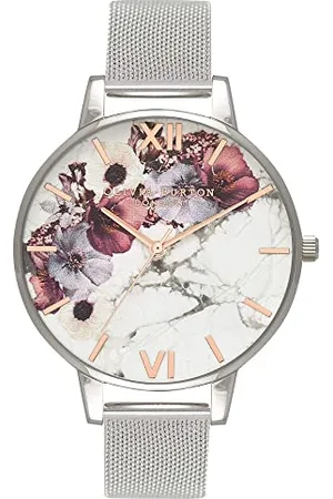 Olivia Burton Montre Analogique à Quartz pour Femme avec Bracelet milanais en Acier Inoxydable argenté - OB16MF09
