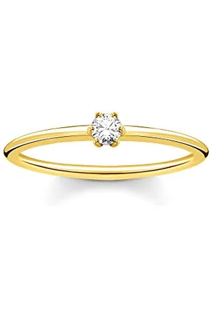 Thomas Sabo Ring weißer Stein gold vergoldetes Silber TR2312-414-14-52