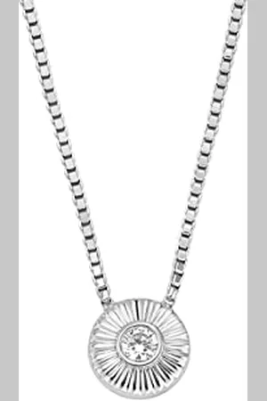 Fossil Collier Pour Femmes En Argent Fin, Longueur : 356mm+51mm, Largeur : 8.7mm, Hauteur : 8.7mm Collier En Argent Fin, JFS00618040