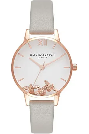 Olivia Burton Montre Analogique à Quartz pour Femme avec Bracelet en Cuir Gris - OB16CH03